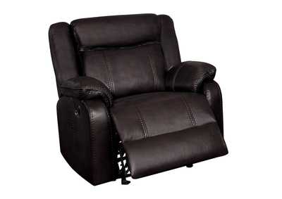 Image for Brown Glider Reclining Chair Leather Gel Match