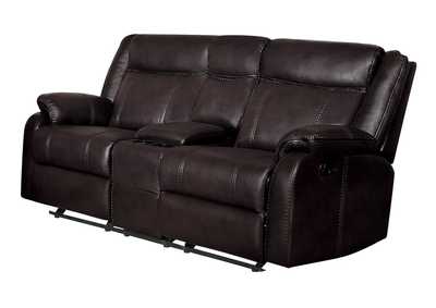 Image for Brown D. Gldr Rclnr Love Seat W/Console