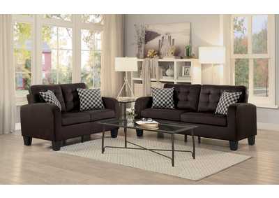 Image for Love Seat, Chocolate, 2 Pillows