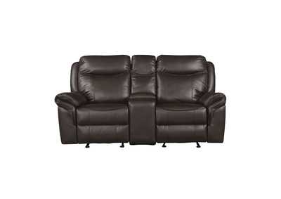 Image for Aram Double Glider Reclining Love Seat With Center Console, Receptacles And Usb Ports