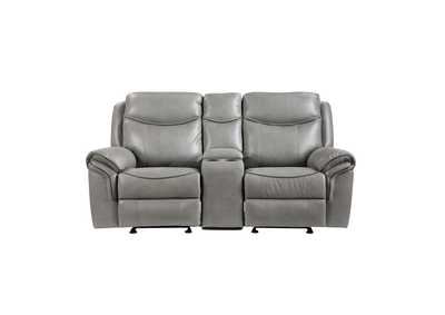 Image for Aram Double Glider Reclining Love Seat with Center Console, Receptacles and USB Ports