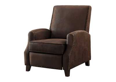 Image for Push Back Reclining Chair, Brown 100% Poly