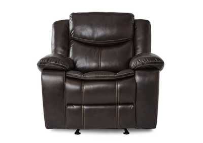 Image for Brown Glider Reclining ChairLeather Gel Match
