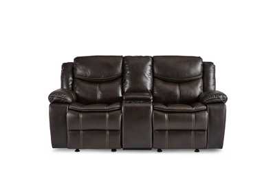 Image for Brown D. Gldr Rclnr Love Seat W/Console