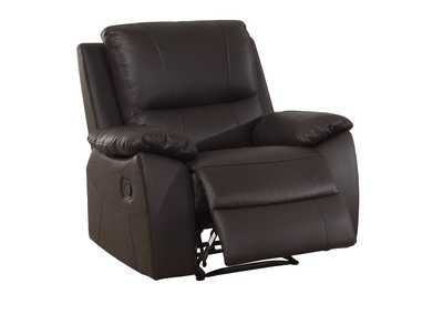 Image for Brown Reclining Chair Top Grain Leather Match Pv