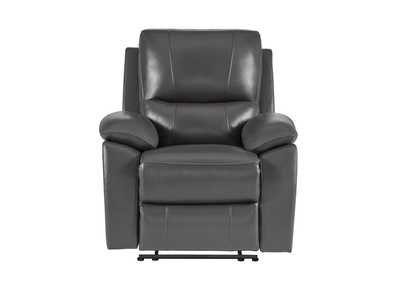 Image for Reclining Chair,Gray Top Grain Leather Match Pvc