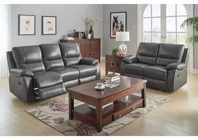 Image for Dual Reclining Lvseat,Gray Top Grain Leather Match