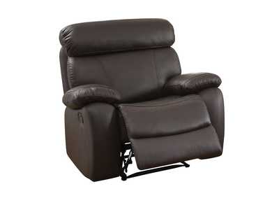 Image for Brown Reclining Chair Top Grain Leather Match Pvc