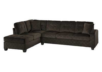Chocolate 2-Piece Reversible Sectional