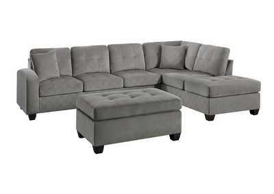 Image for Taupe 3-Piece Reversible Sectional with Ottoman