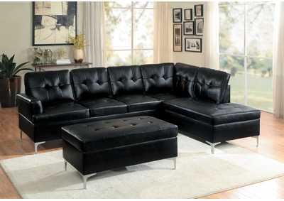 Image for Black Ottoman,Black Pu