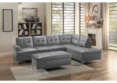 Image for Ottoman, Grey Pu