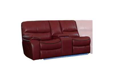 Image for Pecos Power Left Side Reclining Love Seat With Center Console, Led And Usb Port