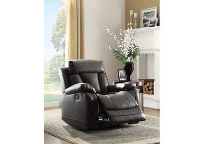 Image for Reclining Chair; Blk Bndd Leather Mtc