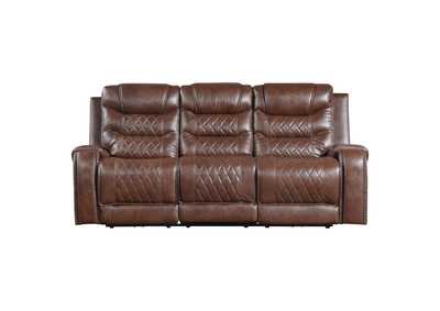 Image for Putnam Power Double Reclining Sofa with Center Drop-Down Cup Holders, Receptacles and USB Ports