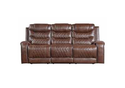 Image for Putnam Double Reclining Sofa with Center Drop-Down Cup Holders, Receptacles and USB Ports
