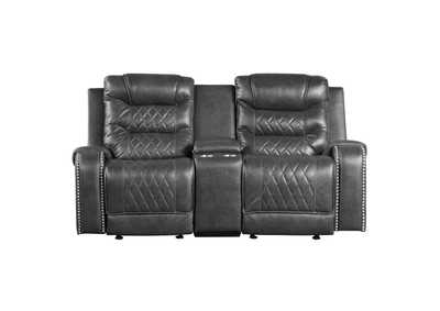 Image for Putnam Double Glider Reclining Love Seat with Center Console, Receptacles and USB Port