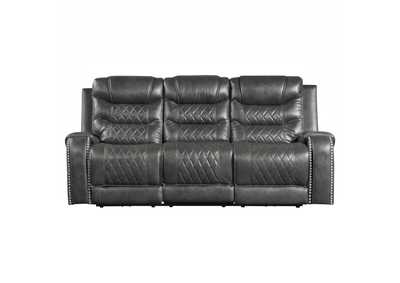 Image for Putnam Power Double Reclining Sofa with Center Drop-Down Cup Holders, Receptacles and USB Ports