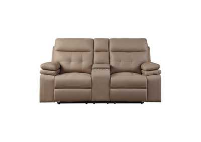 Image for Brown Double Reclining Love Seat with Center Console