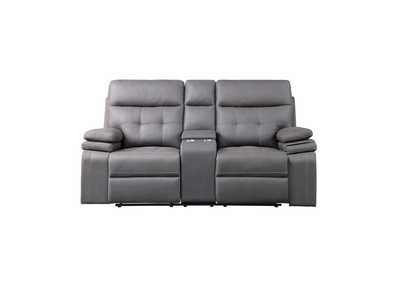 Image for Gray Power Double Reclining Love Seat with Center Console and Power Headrests, USB Port