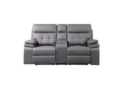 Image for Gray Double Reclining Love Seat with Center Console