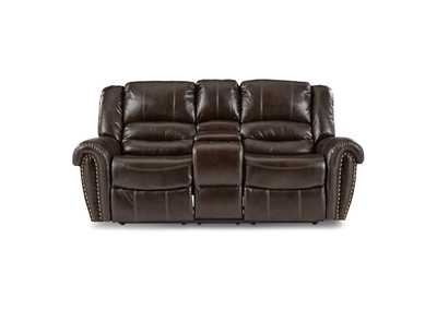 Image for Brown Double Glider Reclining Love Seat with Center Console