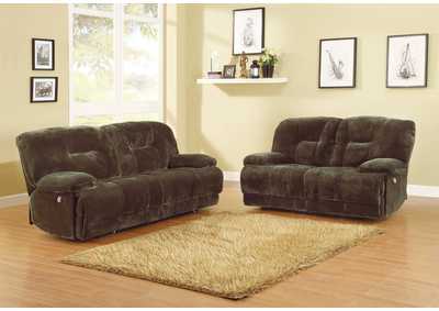 Image for Power Dual Reclining Loveseat;D.Brwn Plush Mcf