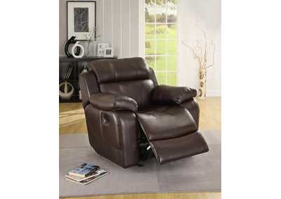 Image for Brown Glider Reclining Chair;Bonded Leather Mt