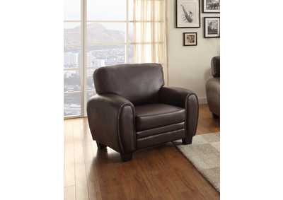 Image for Chair,Dark Brw Bonded Leather Mtc