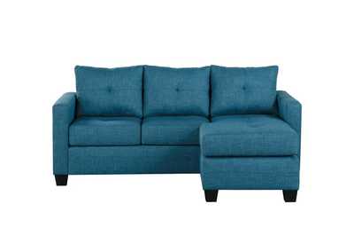Image for Blue Ottoman, Blue Linen-Like Fabric