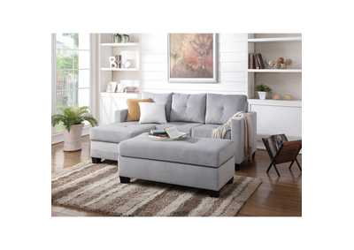 Image for Sectionals Sectional Sofa, Microfiber Silver Grey