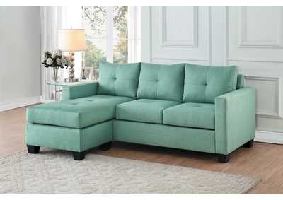 Image for Reversible Sofa Chaise Teal Linen-Like F
