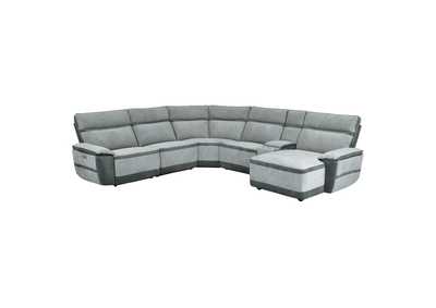 Image for Gray 6-Piece Modular Power Reclining Sectional with Power Headrest and Right Chaise