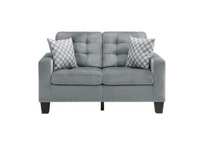 Image for gray Love Seat, 2 Pillows, Gray, 100% Polyester