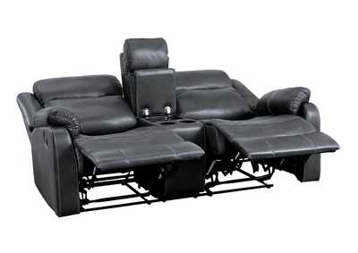 Image for Gray Double Lay Flat Reclining Love Seat W/Cn