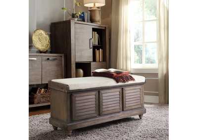 Image for Brw Wood+Beige Cushion Strage Bench W/Lift Top,3A