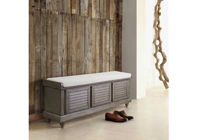 Image for Gry Wd+Grey Cushion Strage Bench W/Lift Top,3A