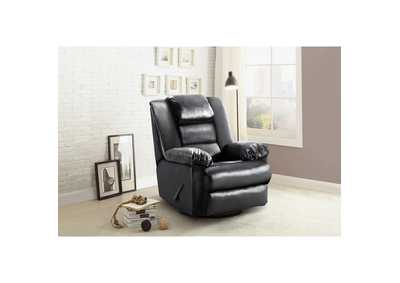Image for Black Faux Leather Swivel Glider, Black Faux Leather