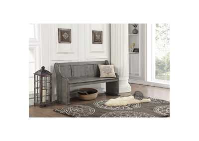 Image for Antique Grey Bench W/ Curved Arms, Antique Grey , 3A