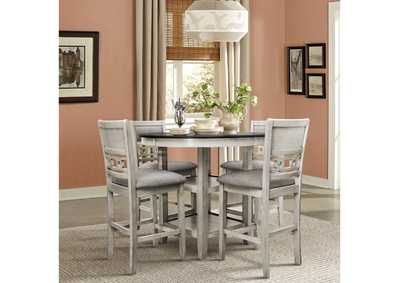 Image for cherry brown mindy 5 Piece Counter Height Dining Set, Wht/Cherry Brw Mindy