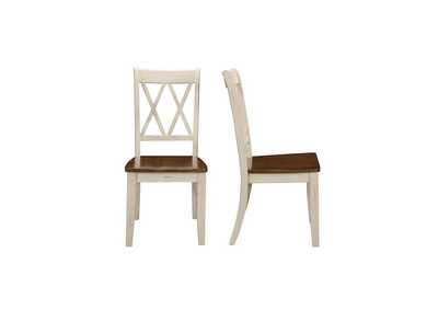 Image for White Double X Back Side Chair, White