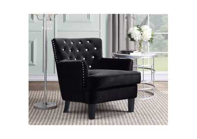 Image for black velvet Accent Chair, Black Velvet