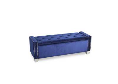 Image for Blue Velvet Storage Bench With Blue Velvet,3A
