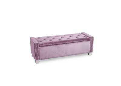 Image for Pink Velvet Storage Bench With Pink Velvet,3A