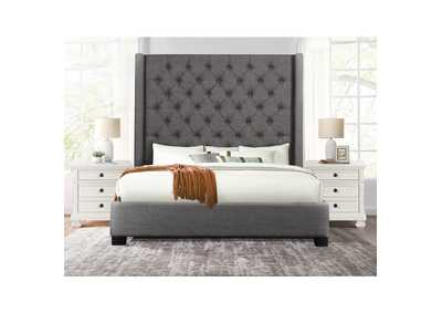 Image for Dark Grey Fabric Queen Bed With Dark Gray Fabric