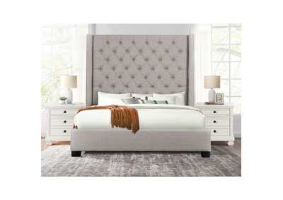 Image for Gray Fabric Queen Bed With Gray Fabric