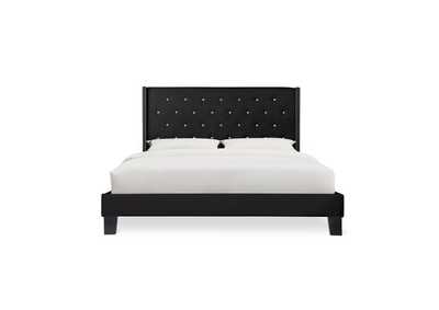Image for black Queen Pu Leather Platform Bed, Blk