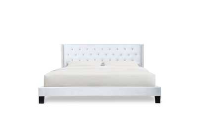 Image for white King Pu Leather Platform Bed, Wht