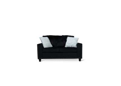 Image for black velvet Love Seat W/Black Velvet W/2 Pillow