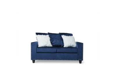 Image for Love Seat W/Blue Velvet W/2 Pillow